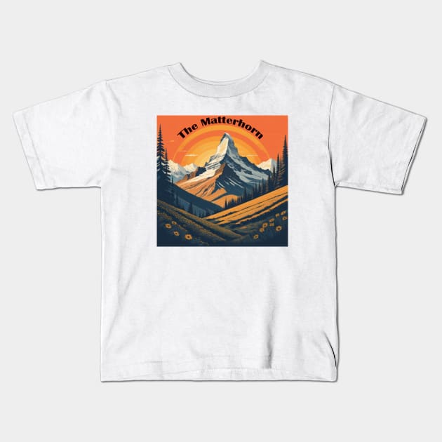 The Matterhorn and Switzerland Kids T-Shirt by Ruggeri Collection